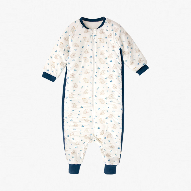 Dječja spavaća vreća s dizajnom podijeljenih nogu, Space Cotton punilo, vanjski materijal od vlakana bambusa i poliesterska podstava