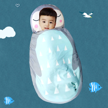 Sac de dormit cocon pentru bebeluși, cu model desen animat, pentru 0–3 ani, gros pentru iarnă, umplutură poliester, căptușeală din bumbac 95%+, fermoar metalic