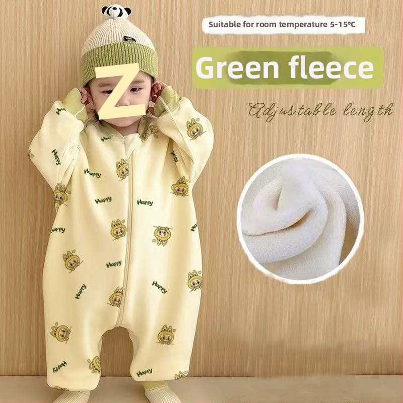 Laste magamiskott tõmblukuga, soe ja pakse, pehme puuvillane kate, kašmiiritäide, karikatuuri stiil, kodune riietus sügisel-talvel