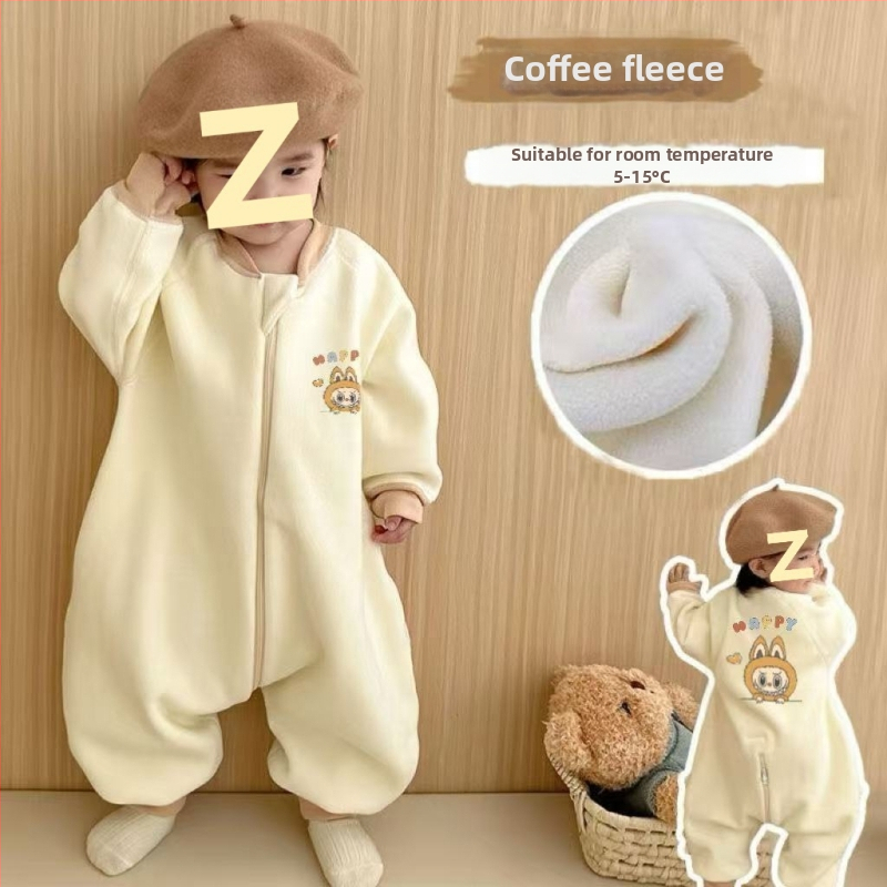 Laste magamiskott tõmblukuga, soe ja pakse, pehme puuvillane kate, kašmiiritäide, karikatuuri stiil, kodune riietus sügisel-talvel