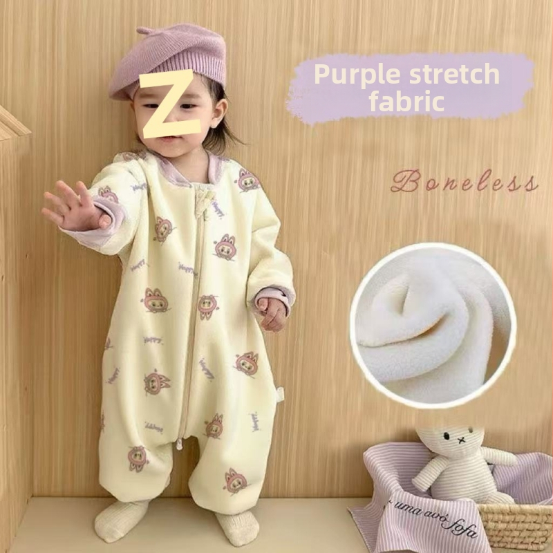 Laste magamiskott tõmblukuga, soe ja pakse, pehme puuvillane kate, kašmiiritäide, karikatuuri stiil, kodune riietus sügisel-talvel