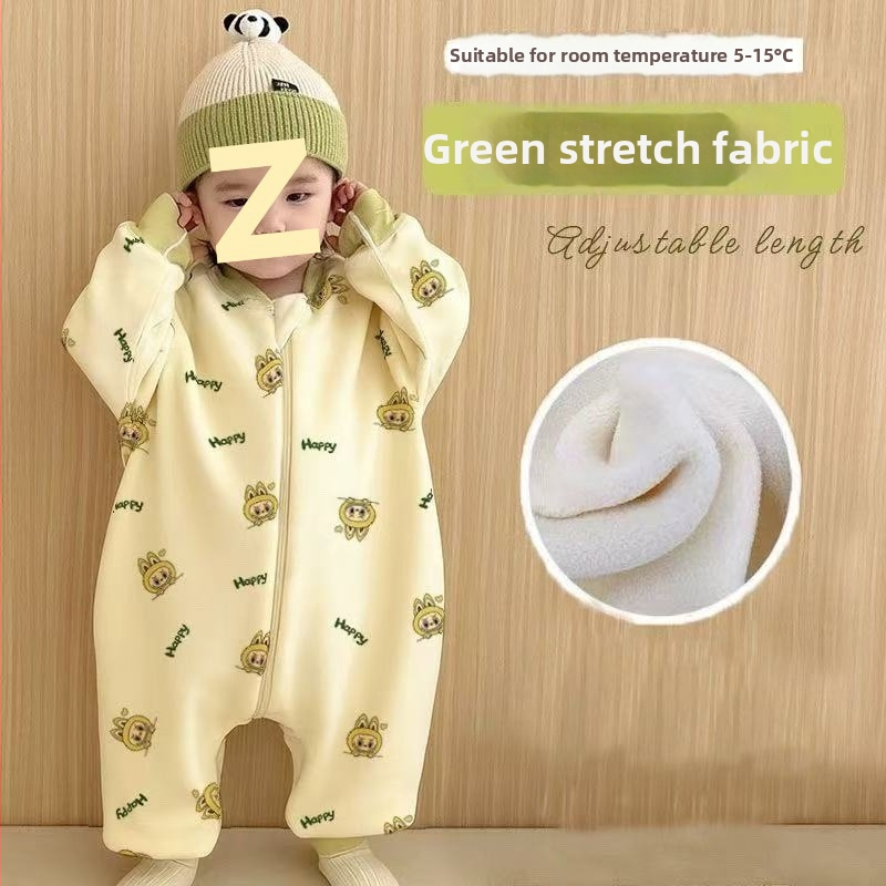 Laste magamiskott tõmblukuga, soe ja pakse, pehme puuvillane kate, kašmiiritäide, karikatuuri stiil, kodune riietus sügisel-talvel