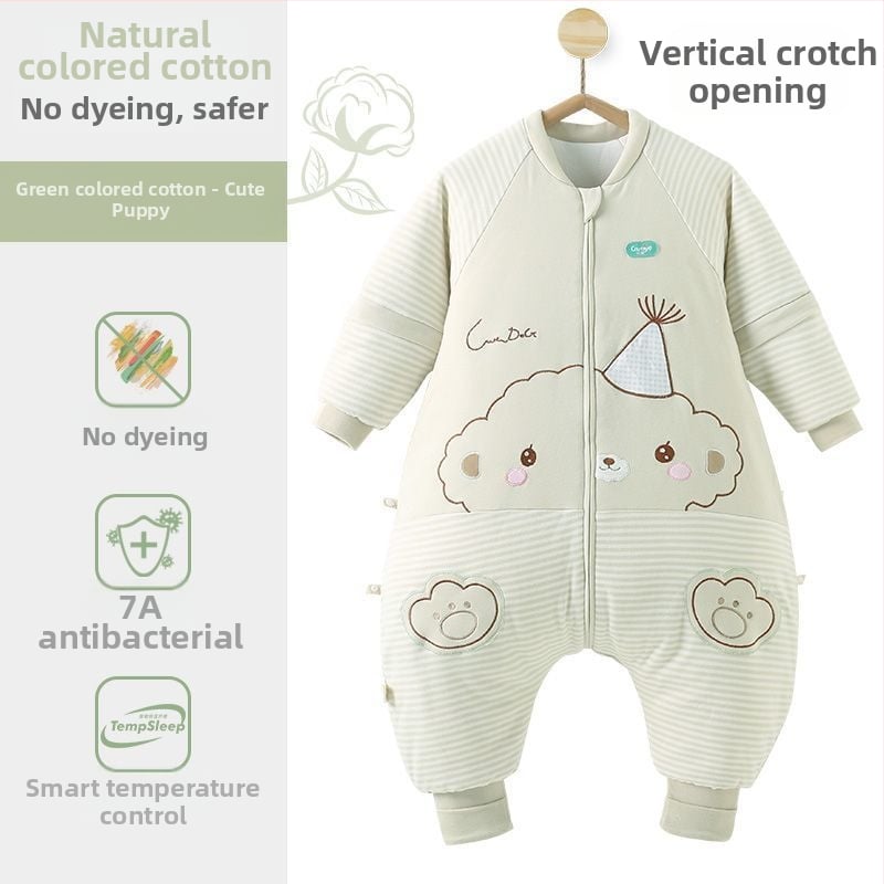 Бебешки спален чувал от памук с полиестеров пълнеж – за всички сезони, анти-кик одеяло