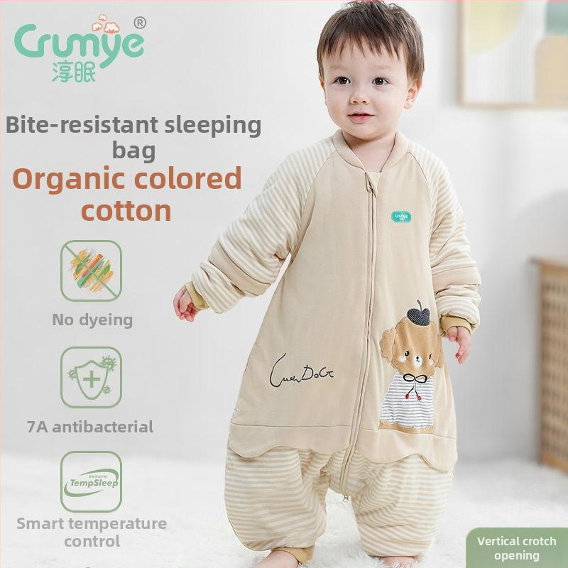 Бебешки спален чувал от памук с полиестеров пълнеж – за всички сезони, анти-кик одеяло