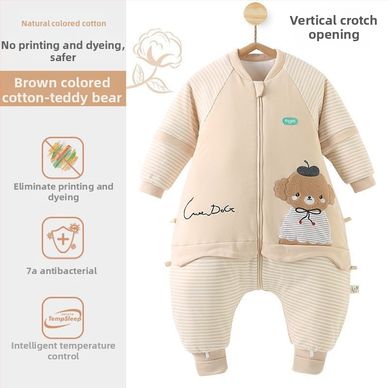 Бебешки спален чувал от памук с полиестеров пълнеж – за всички сезони, анти-кик одеяло