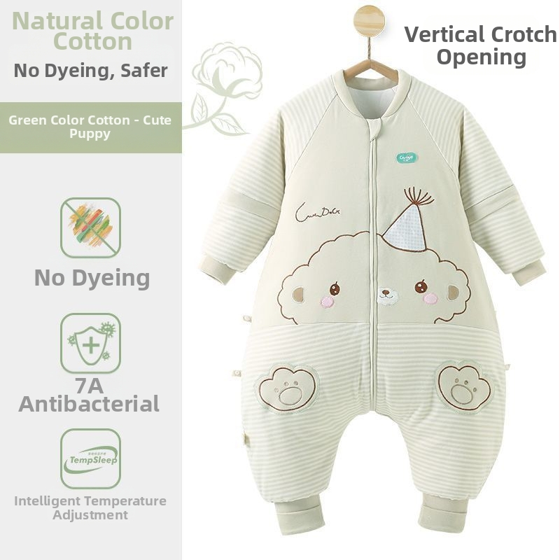 Бебешки спален чувал от памук с полиестеров пълнеж – за всички сезони, анти-кик одеяло