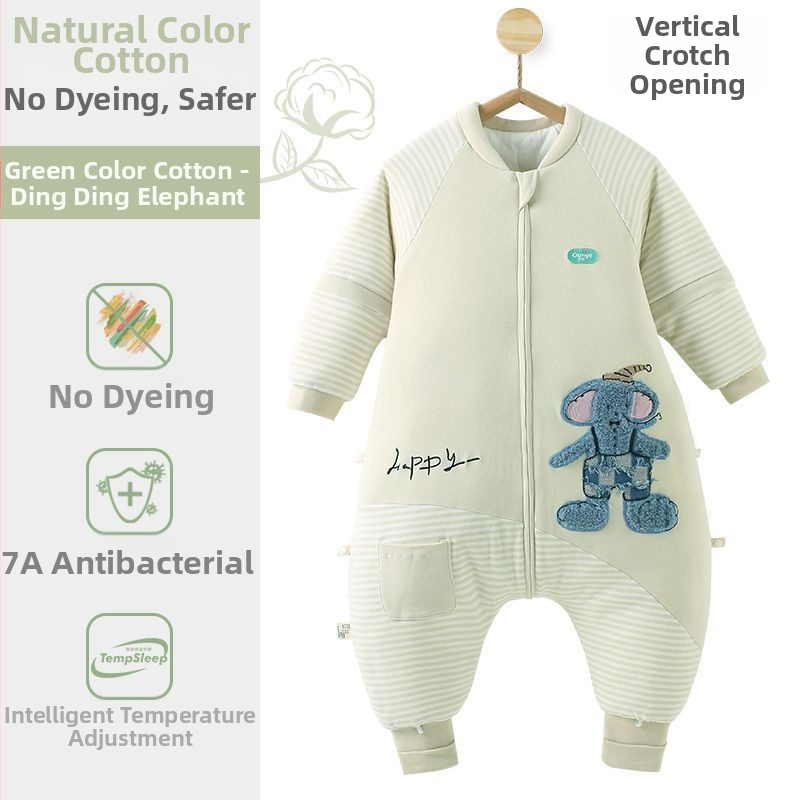 Бебешки спален чувал от памук с полиестеров пълнеж – за всички сезони, анти-кик одеяло