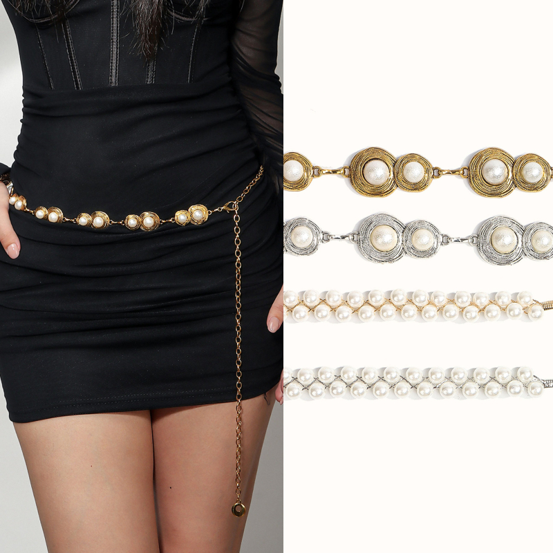 Lanț talie din metal, stil versatil, cu o singură buclă, pentru femei, toate sezoanele