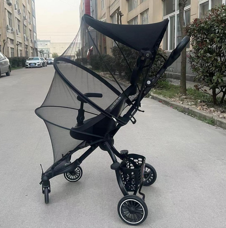 Ratan mreža protiv komaraca za dječje kolica, univerzalni potpuno pokriven dizajn, kompatibilno s većinom kolica