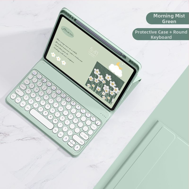 iPad apsauginis dėklas su integruota Bluetooth klaviatūra, magnetiniu užraktu ir rašiklio kišenė (kompatibilus Mini6 ir Pro11)