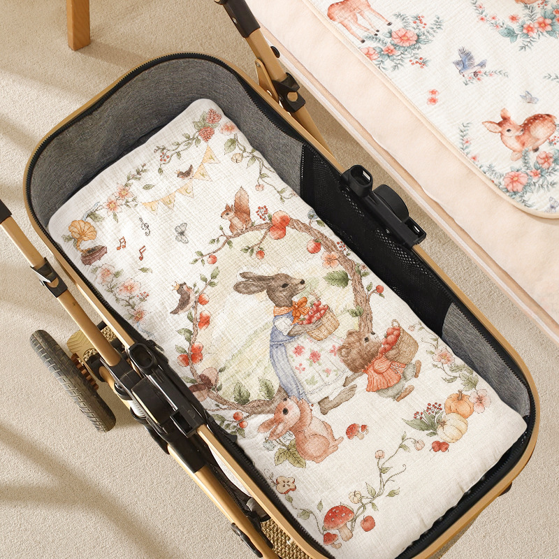 Covor pentru cărucior, din bumbac, universal pentru toate anotimpurile, lavabil, potrivit pentru sugari 0–1 ani, covoraș de întins și șezut