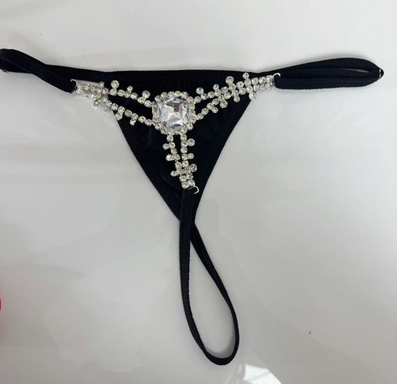 Strasszos négyszögletes testlánc, alacsony derék, női bikini testlánc, nyár 2025