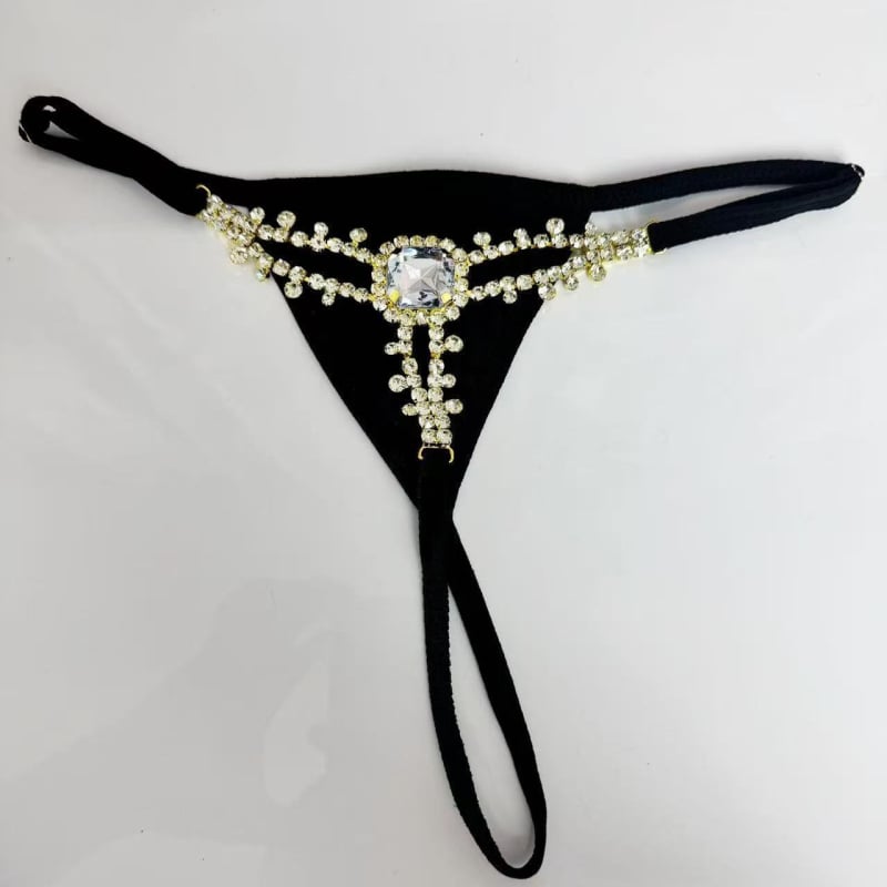 Strasszos négyszögletes testlánc, alacsony derék, női bikini testlánc, nyár 2025