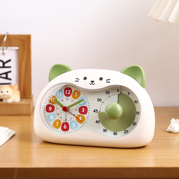 Ceas deșteptător pentru învățare cu timer vizual – Shiyu Home Furnishing, alimentare cu baterii, afișaj cu ace și cifre, stil desen animat