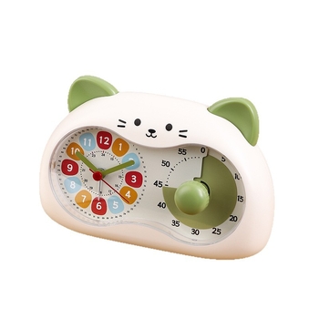 Ceas deșteptător pentru învățare cu timer vizual – Shiyu Home Furnishing, alimentare cu baterii, afișaj cu ace și cifre, stil desen animat