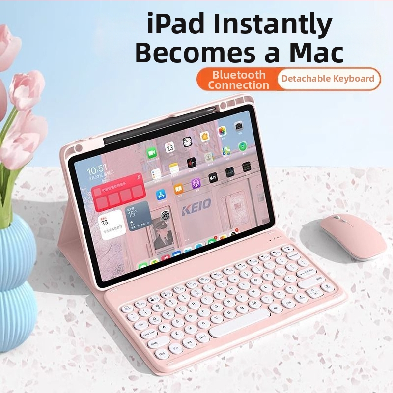 iPad Bluetooth klaviatūros integruota apsauginė dėžutė su magnetiniu prisirišimu ir rašiklio skyreliu