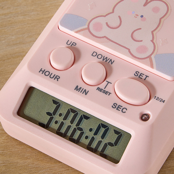 Digitalni kuhinjski timer s LED zaslonom i alarmom, pravokutnog oblika, napajanje baterijom, mogućnost tiskanja logotipa