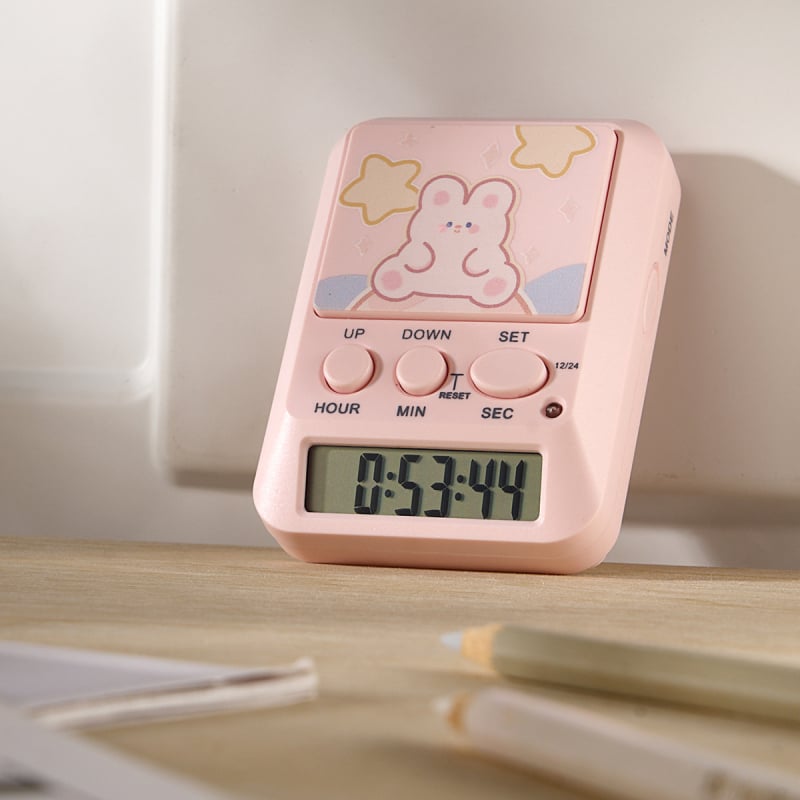 Digitalni kuhinjski timer s LED zaslonom i alarmom, pravokutnog oblika, napajanje baterijom, mogućnost tiskanja logotipa