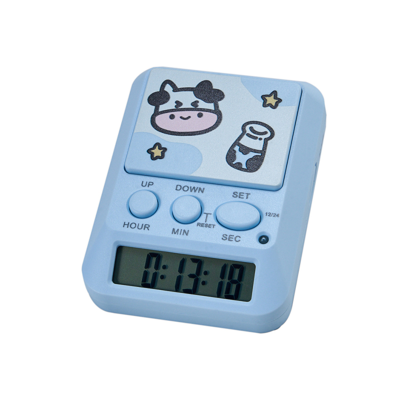 Digitalni kuhinjski timer s LED zaslonom i alarmom, pravokutnog oblika, napajanje baterijom, mogućnost tiskanja logotipa