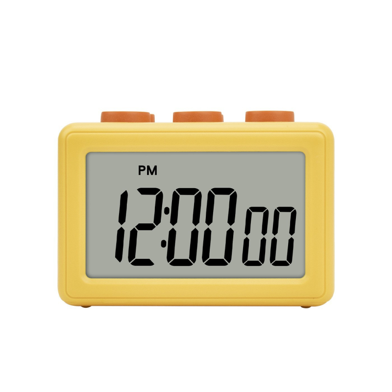 Troje-u-jednom mjerač vremena sa tihim elektroničkim satom, LCD zaslon, kvadratni oblik, napajanje baterijom