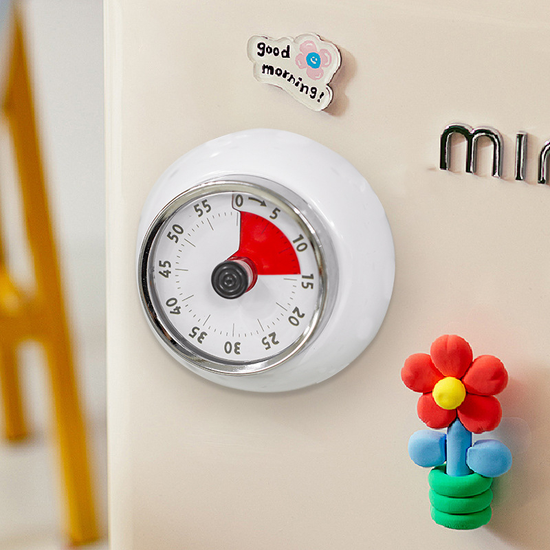 Vizualni kuhinjski timer s magnetskim držačem, analogni pokazatelj s brojevima, kvarcni mehanizam, baterijsko napajanje