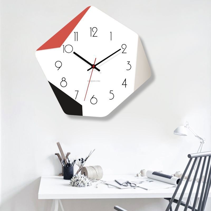 MoJu kvarcni zidni sat, napajanje baterijom suhog tipa, jednostrani, moderni minimalistički stil, za dnevni boravak i restoran