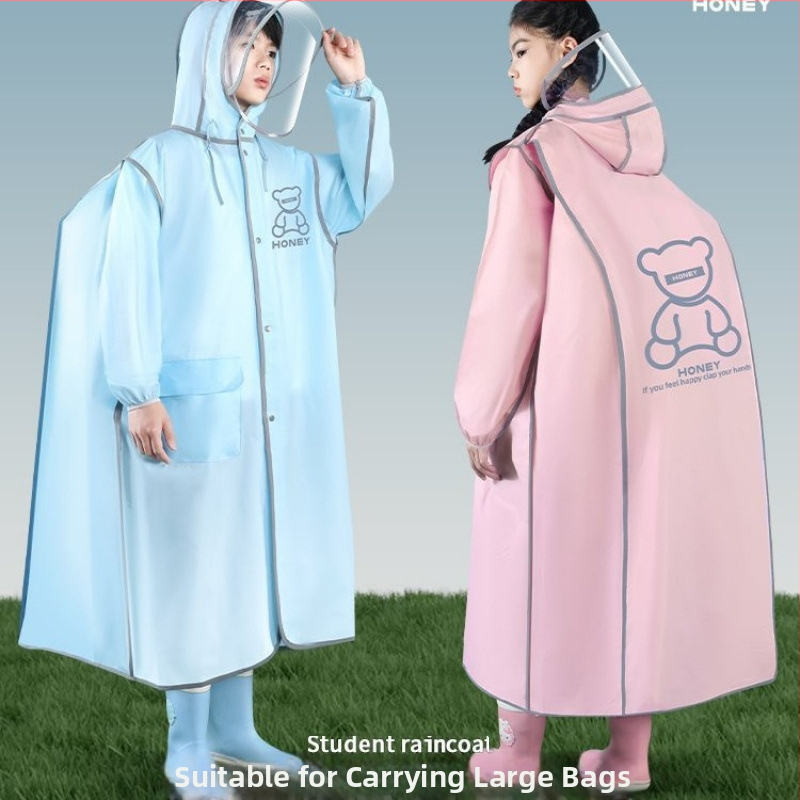 Bērnu velosipēda lietus pončo, garš, ūdensnecaurlaidīgs, skolēniem