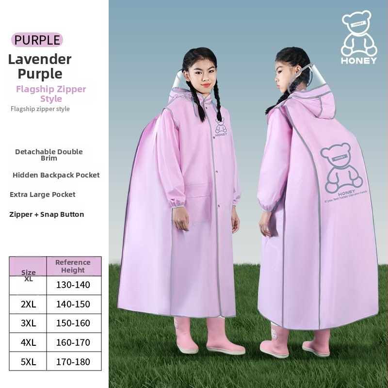 Bērnu velosipēda lietus pončo, garš, ūdensnecaurlaidīgs, skolēniem