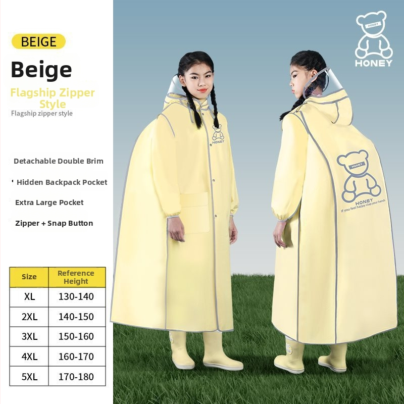 Bērnu velosipēda lietus pončo, garš, ūdensnecaurlaidīgs, skolēniem