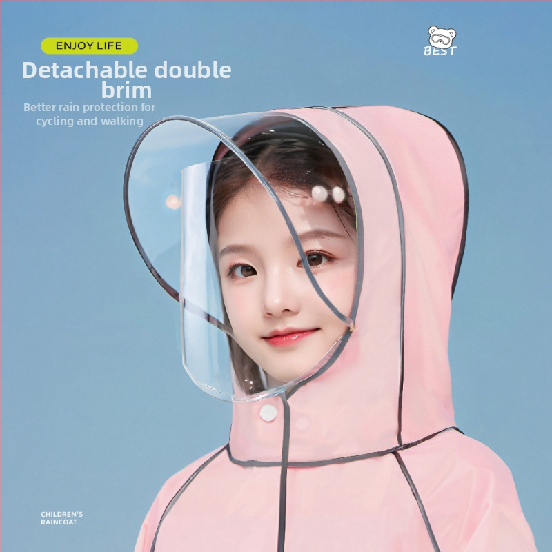 Vaikų EVA pončo lietaus paltis, vienam asmeniui, logotipo spausdinimas, pritaikymas, storas audinys 0,16 mm