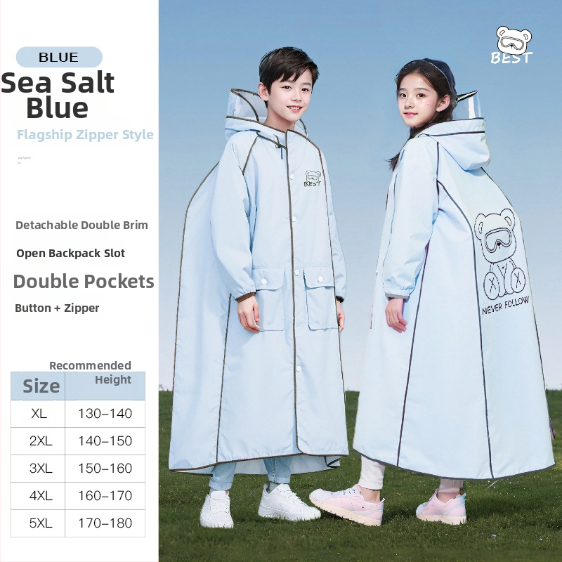 Vaikų EVA pončo lietaus paltis, vienam asmeniui, logotipo spausdinimas, pritaikymas, storas audinys 0,16 mm