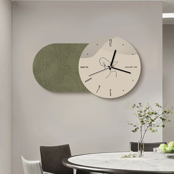 Стилен стенен часовник – модерен овал, плавно движение на секундите, батерийно захранване, едностранен; подходящ за всекидневна, спалня, кабинет и офис