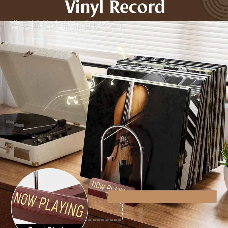 Персонализиран държач за документи/органайзер за CD/дървена стойка за бюро/винтидж държач за плочи