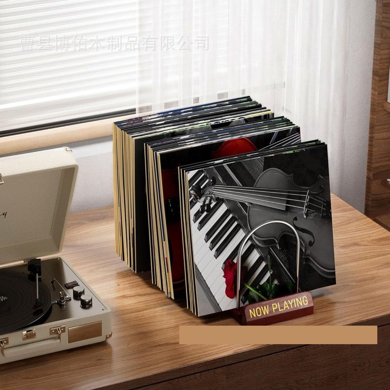 Персонализиран държач за документи/органайзер за CD/дървена стойка за бюро/винтидж държач за плочи