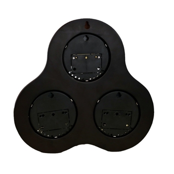 Стенно часовник с метеорологична станция, термометър, хигромер, барометър, прогноза за времето, прозрачно стъкло