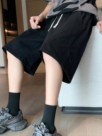 Brīvi piegriezti vasaras šorti, poliesteris, mikroelastība, brīvs siluets, atpūtas stils