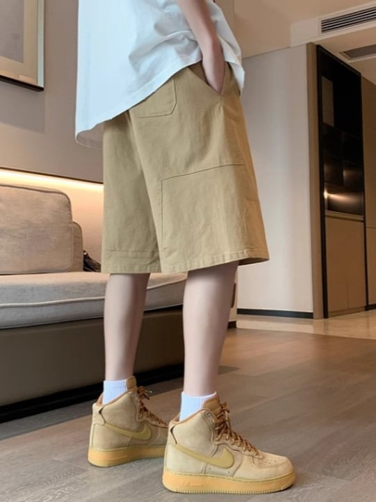 Brīvi piegriezti vasaras šorti, poliesteris, mikroelastība, brīvs siluets, atpūtas stils