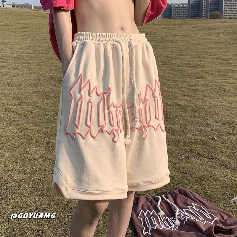 Vīriešu oversize Foam šorti vasarai, sporta stila ikdiena, poliestera audums, plata griezums, ceļgalu garums