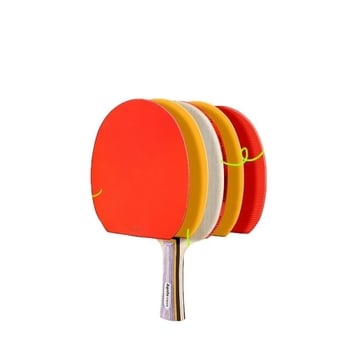 Set reketa za stolni tenis s dvije rekete s dugom drškom i tri lopte, anti-lepljiva guma, ploča od topole, marka Effective