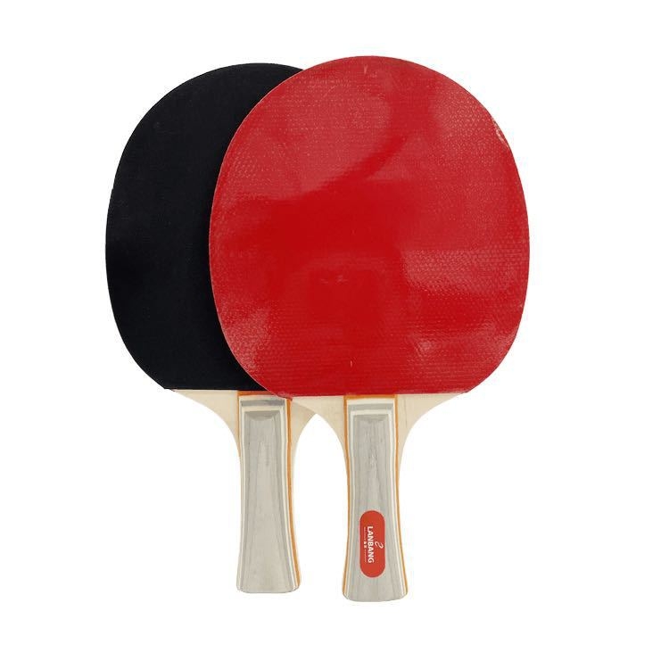 Set reketa za stolni tenis - 2 reketa i 3 lopte, Shakehand stil, topolova ploča, ljepilo guma