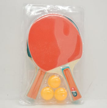 Raketa za stolni tenis s lipovim jezgrom, gumama s ljepilom, ravni dizajn, model 2152, mogućnost ispisa logotipa
