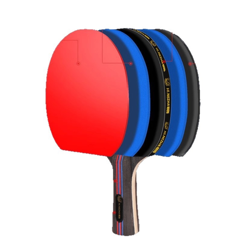Raketa za stolni tenis s lipovim jezgrom, gumama s ljepilom, ravni dizajn, model 2152, mogućnost ispisa logotipa