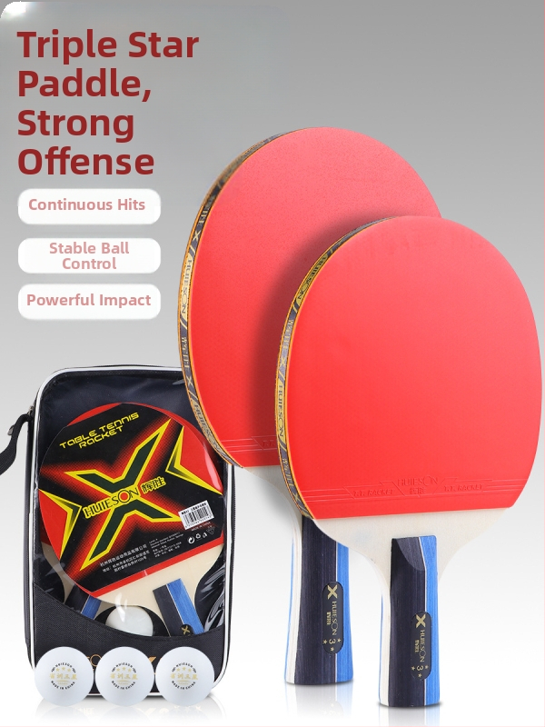 Huieson rachetă de tenis de masă cu gumă adezivă pe ambele fețe, pentru începători, personalizabilă, cu logo imprimat