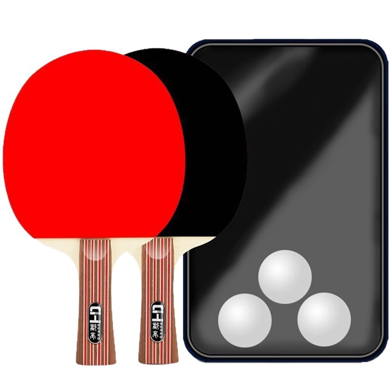 Set od 2 reketa za stolni tenis, guma protiv ljepila, poplar ploča, horizontalni udar, za početnike, učenike i odrasle.