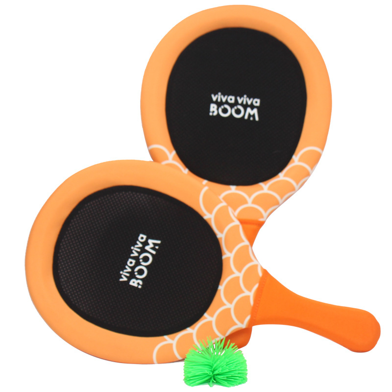 Shang Yijia Set pentru copii pentru plajă cu rachetă – lovire directă, placă din plastic, cauciuc neopren 1,5 mm, minge inclusă