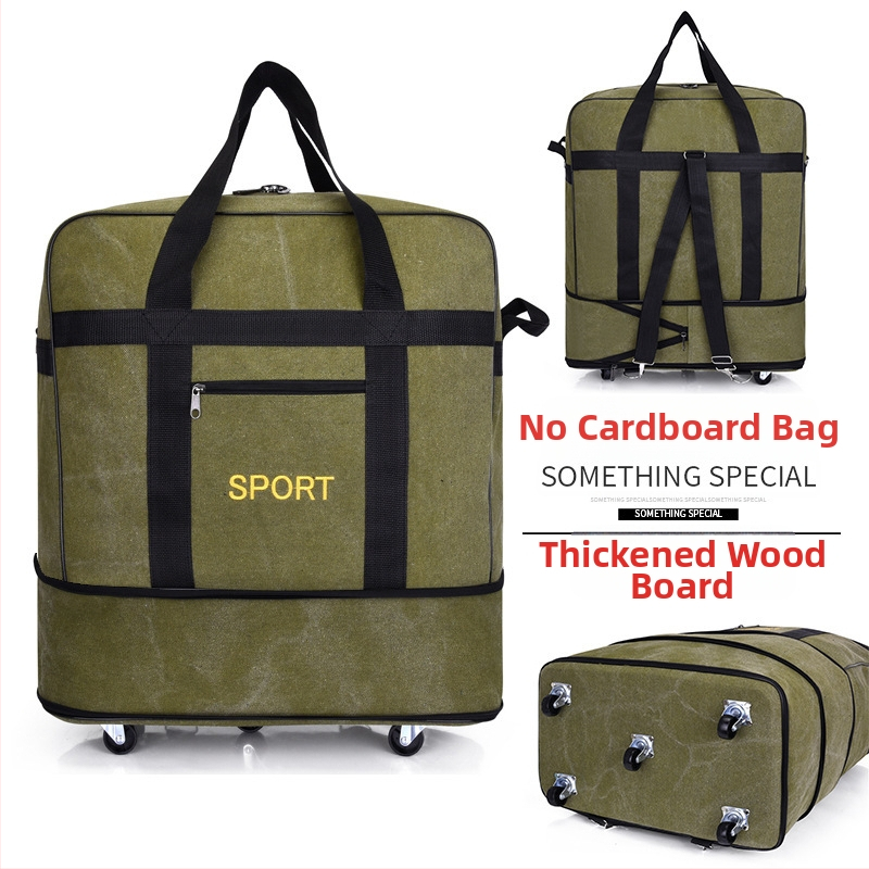 Kanvas duffel soma ar ratiem, 56–75 L ietilpība, zīmols T6, divu lietojumu dizains, elpojoša, nolietojumizturīga, ceļojumu soma