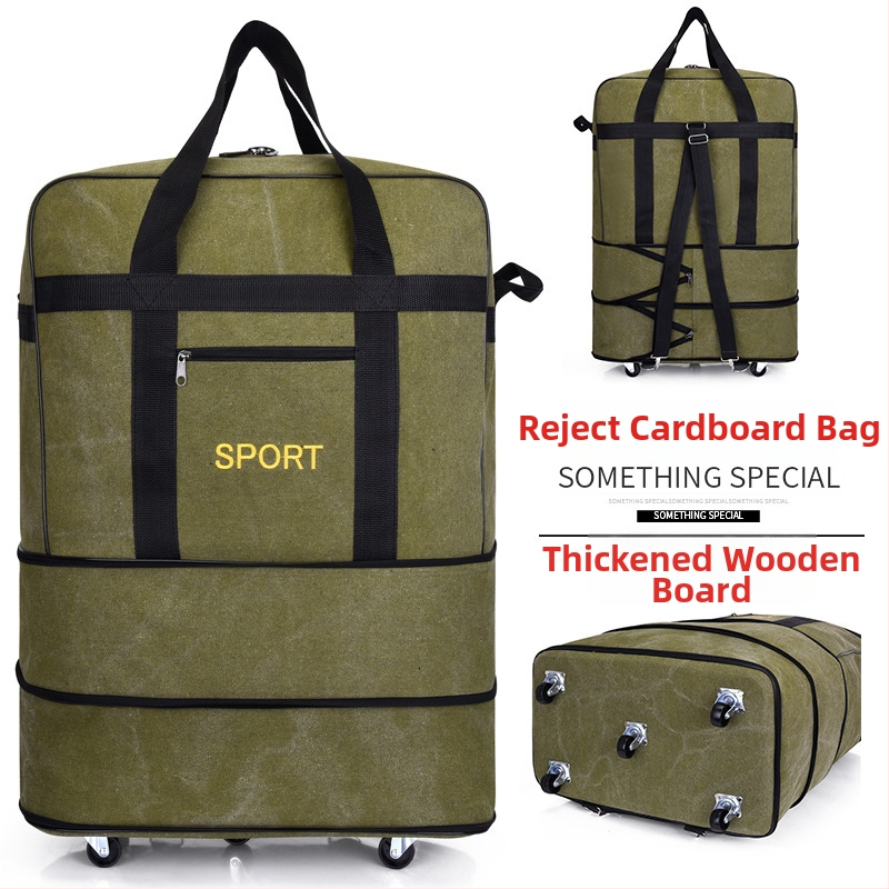 Kanvas duffel soma ar ratiem, 56–75 L ietilpība, zīmols T6, divu lietojumu dizains, elpojoša, nolietojumizturīga, ceļojumu soma