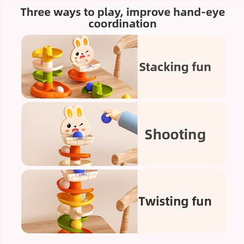 Beebide haridustegevuslik mäng 0–2-aastastele: rõnga viskava rada ja pöörlev pall, plastikust, Equation Toys, 3C sertifikaat