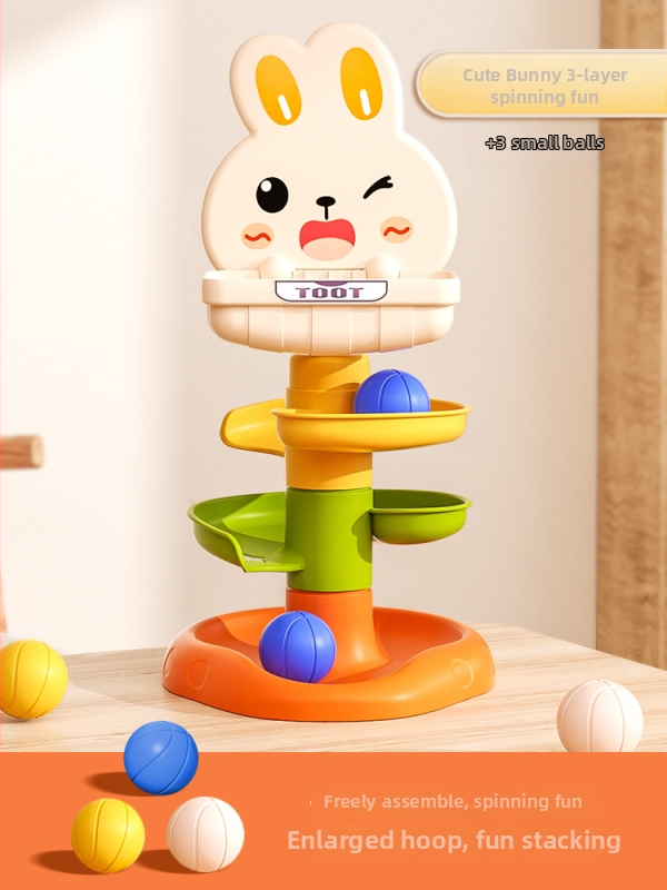 Beebide haridustegevuslik mäng 0–2-aastastele: rõnga viskava rada ja pöörlev pall, plastikust, Equation Toys, 3C sertifikaat
