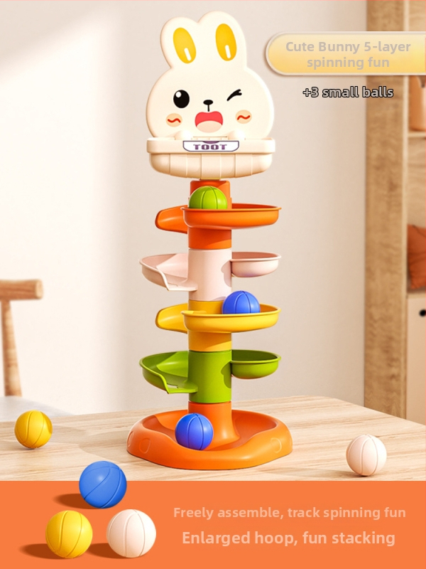 Beebide haridustegevuslik mäng 0–2-aastastele: rõnga viskava rada ja pöörlev pall, plastikust, Equation Toys, 3C sertifikaat